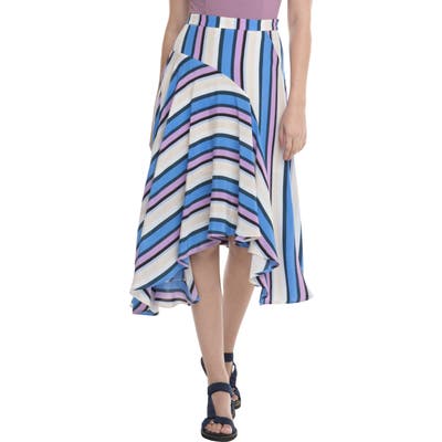 Astr The Label Corrine Directional Stripe Handkerchief Hem Skirt, Purple