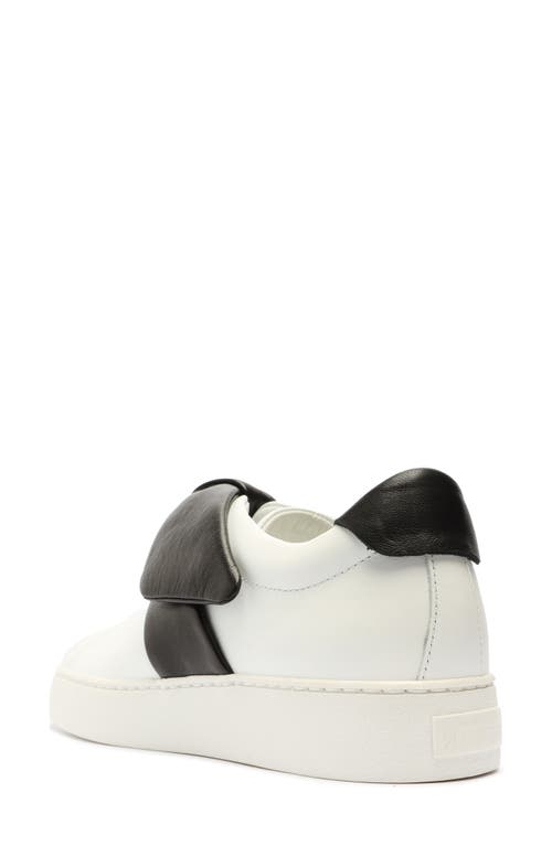 Alexandre Birman Asymmetric Clarita Leather Slip-on Sneakers In White/black