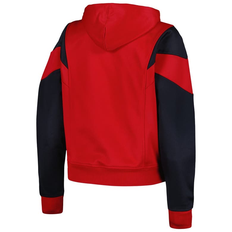 Shop New Era Red St. Louis Cardinals Color Block Fleece Quarter-zip Hoodie