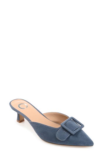 Shop Journee Collection Vianna Kitten Heel Pump In Blue
