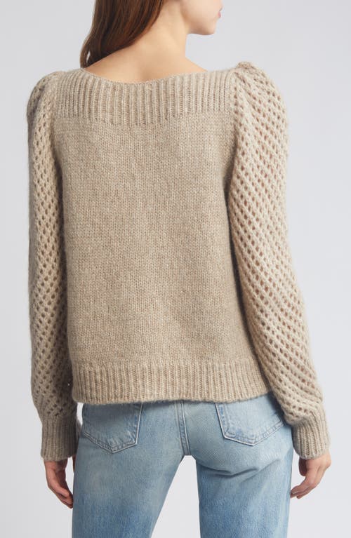 Shop Loveshackfancy Rosie Pullover Sweater In Oatmeal