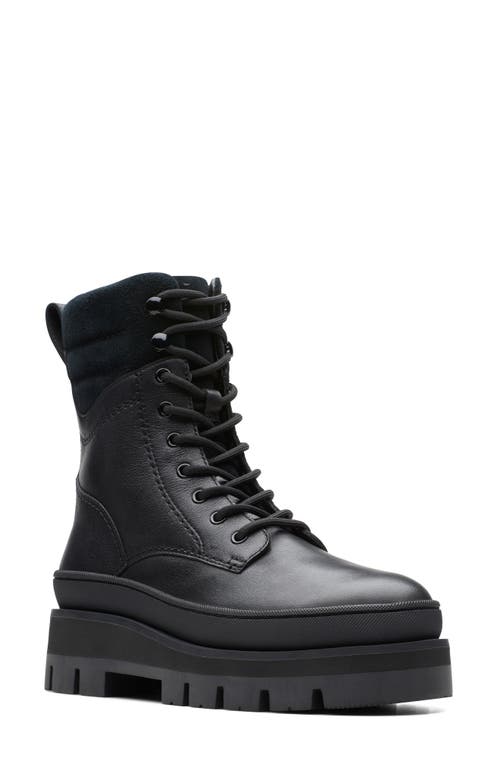 Clarks(r) Orianna 2 Hike Combat Boot in Black Leather
