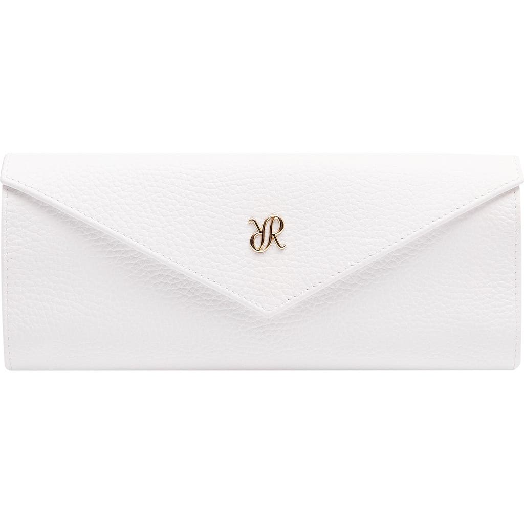 Rapport London Tuxedo Leather Jewellery Roll In White