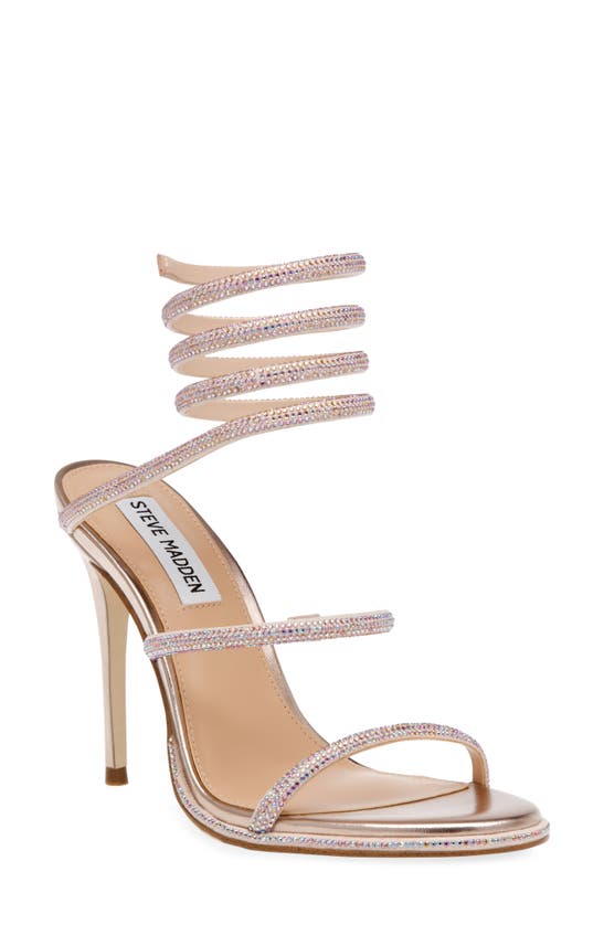 Steve Madden Women's Exotica Embellished High Heel Wrap Sandals In Rhinestone