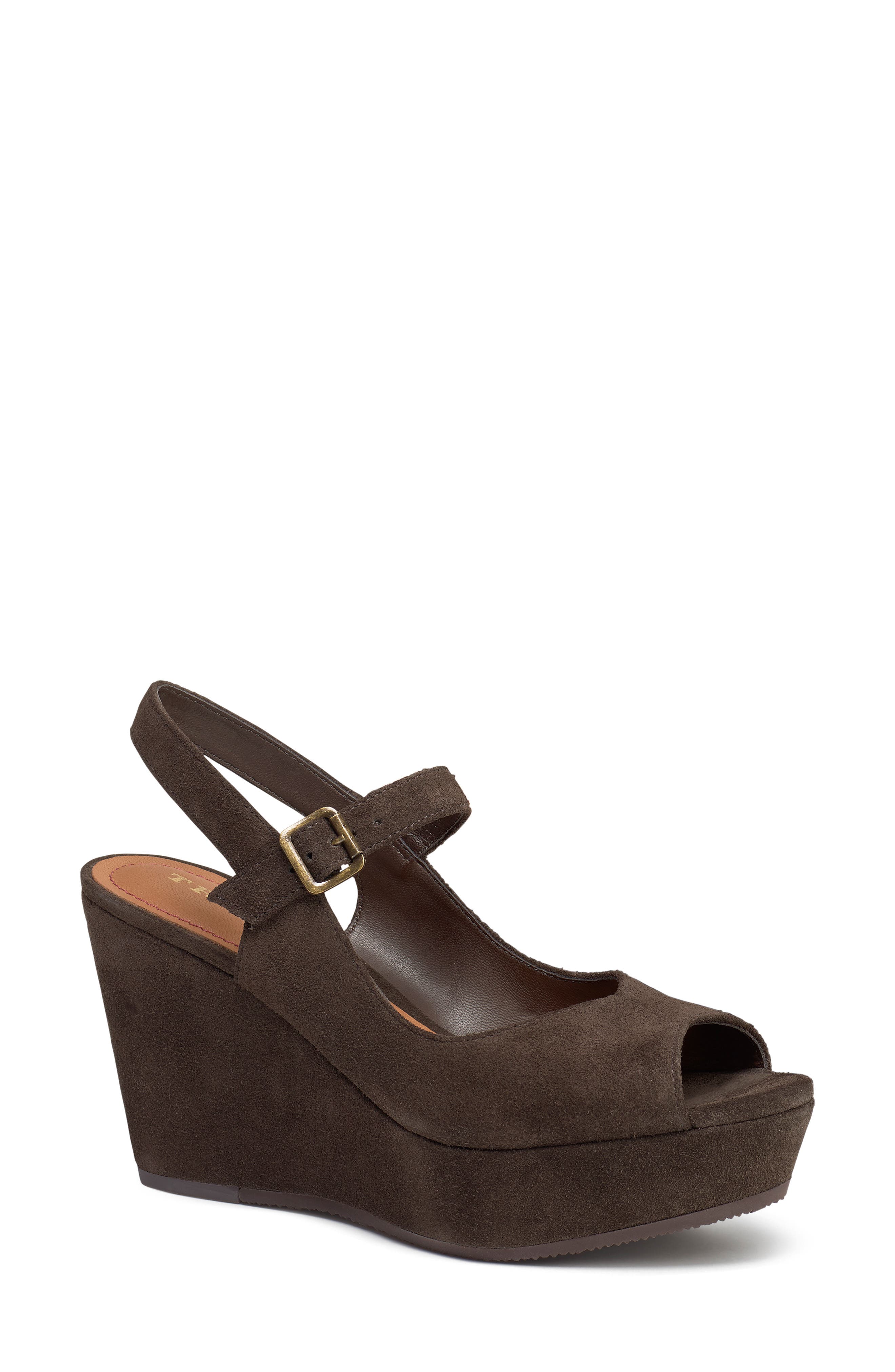 Trask Tessa Platform Wedge, Brown