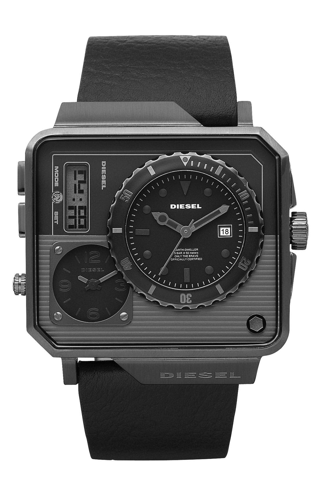 DIESEL® Large Rectangular Multi Movement Watch Nordstrom