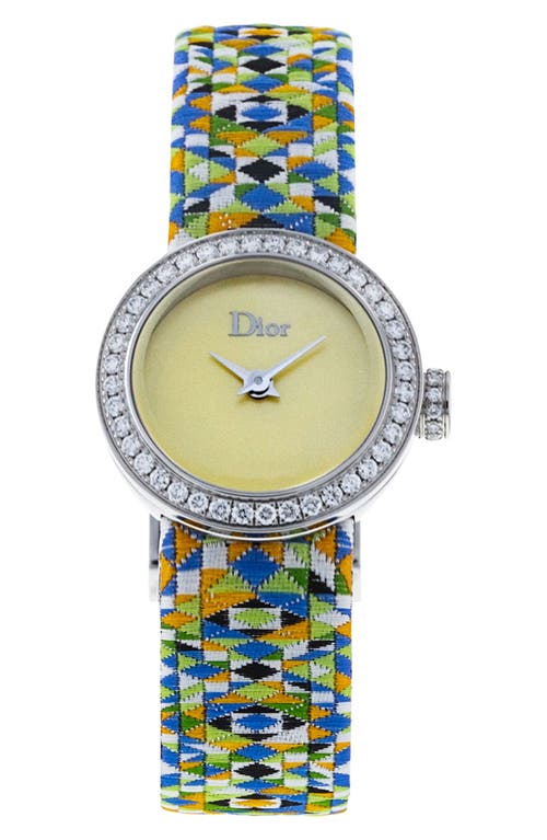 Christian Dior Preowned La D De Dior Fabric Strap Watch