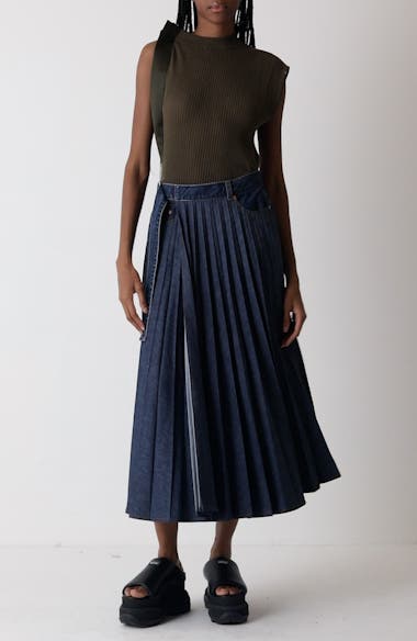 sacai キャップスリーブトップス Sacai Rib Cap Sleeve Sweater | Nordstrom