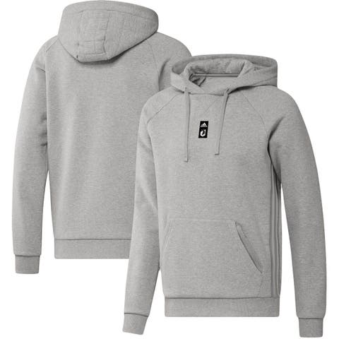 Outerstuff Girls Youth Heather Gray New York Giants Go for It Funnel Neck Raglan Pullover Hoodie Size: Small