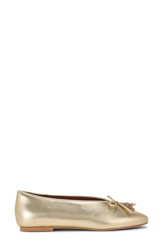 Shop Kurt Geiger London Sloane Eagle Ballet Flat In Gold