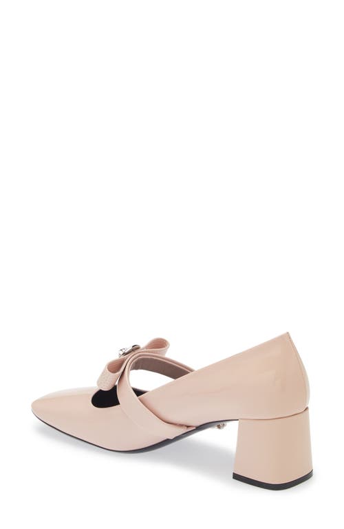 Shop Versace Medusa Bow Mary Jane Pump In Dusty Rose/palaldium