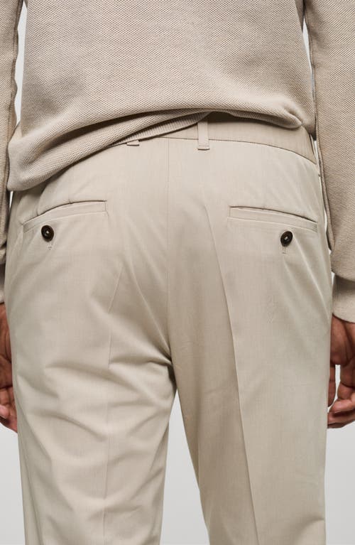 Shop Mango Slim Fit Stretch Pants In Beige