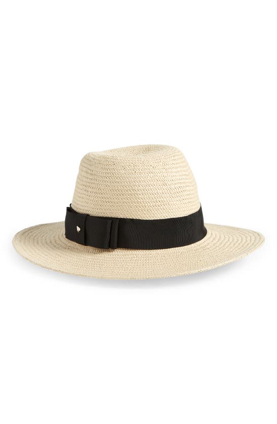 Kate Spade Ribbon Accent Fedora In Natural