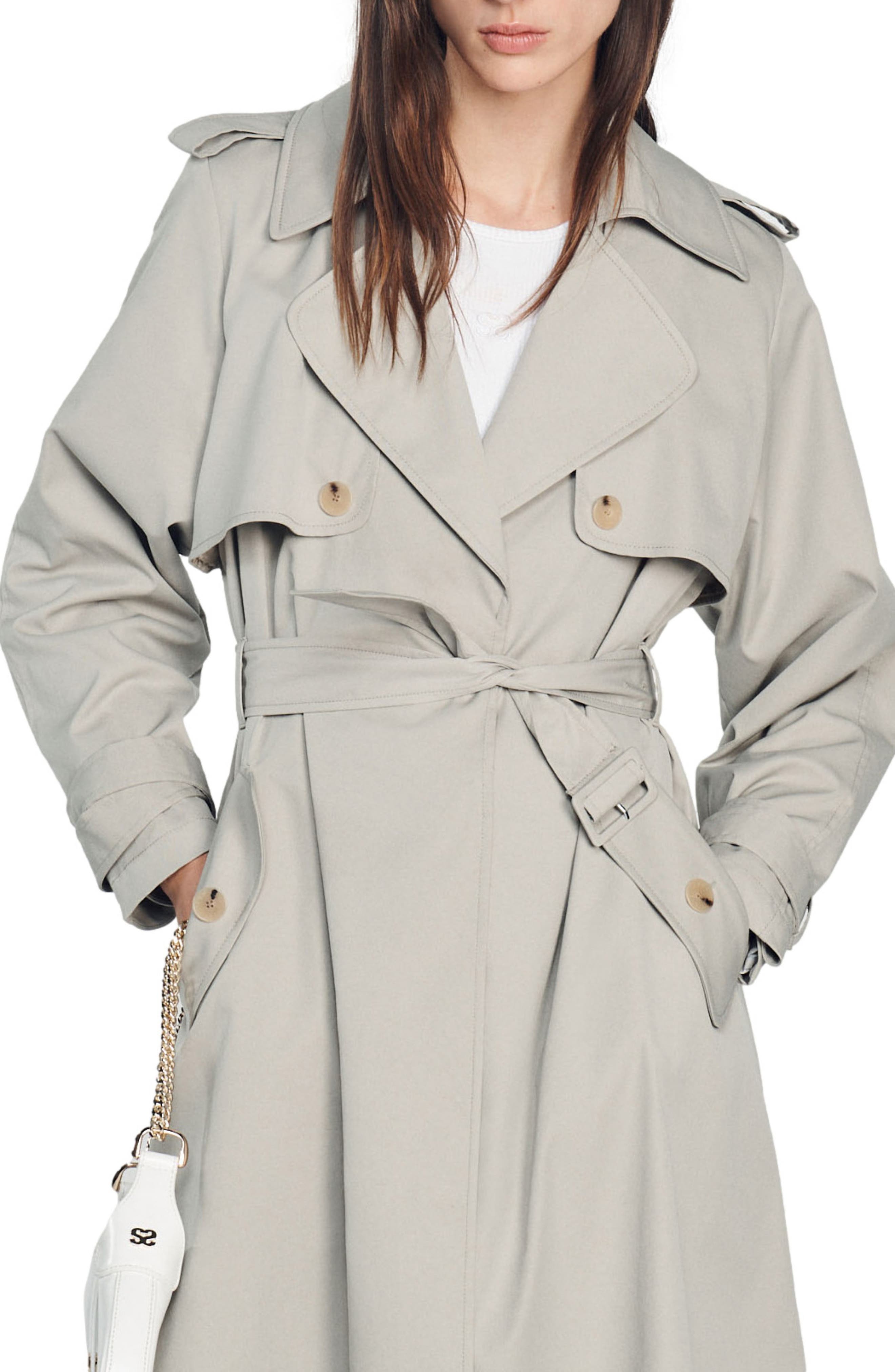 sandro belted trench coat