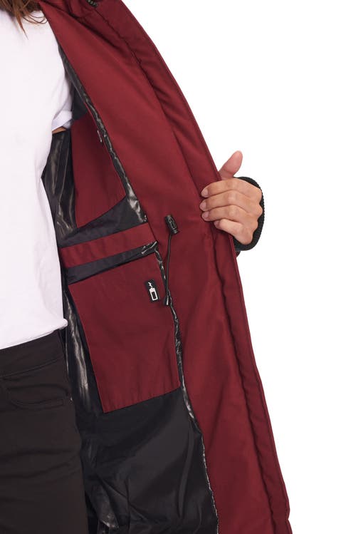Alpine North Ukon Women's Vegan Down (recycled) Drawstring Parka In Oxblood