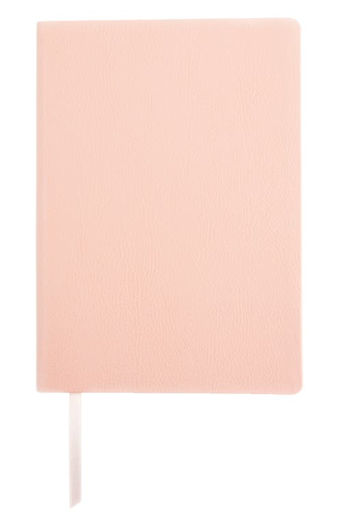 Personalized Leather Journal in Light Pink- Gold Foil