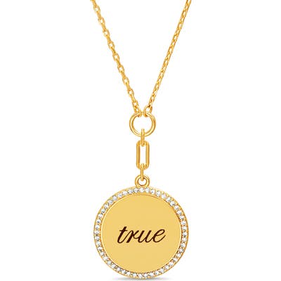 Lesa Michele True Pave Disc Pendant Necklace