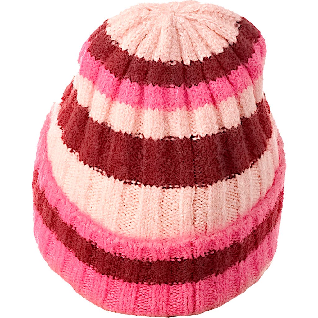 Marcus Adler Stripe Rib Beanie In Pink