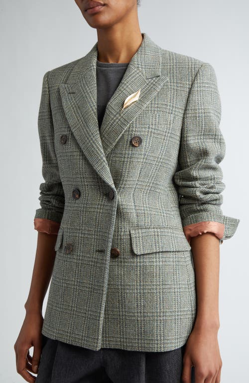 Shop Golden Goose Journey Glen Plaid Shetland Wool Blazer In Kalamata