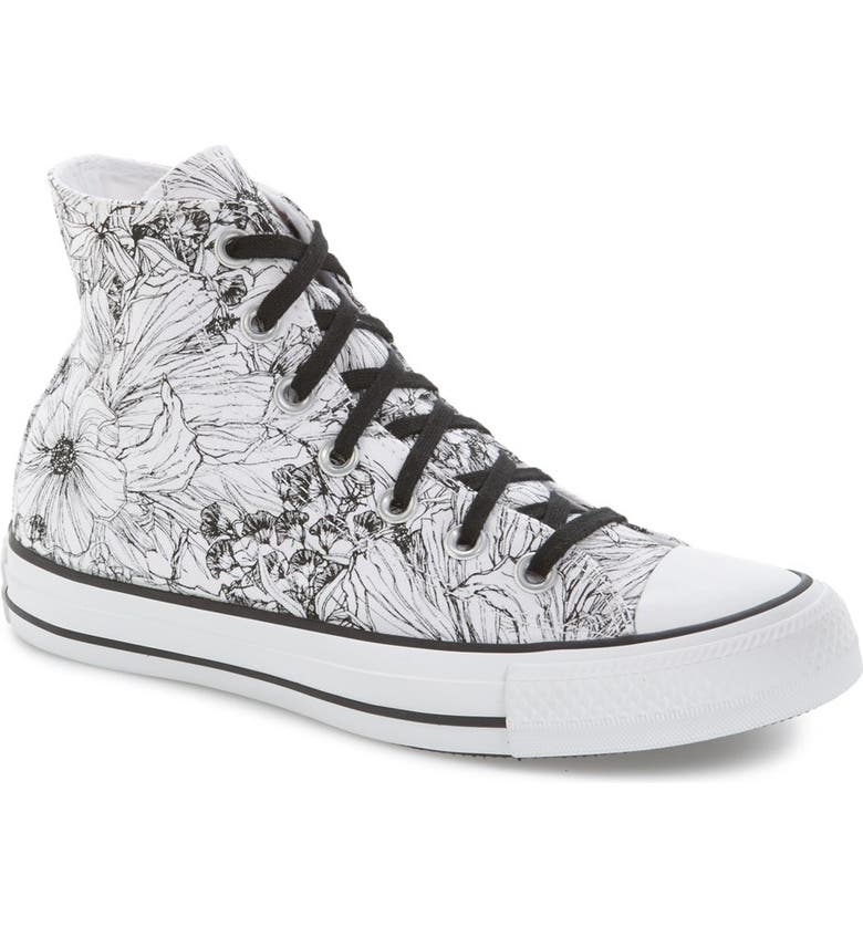Converse Chuck Taylor® All Star® Floral Outline High Top Sneaker (Women ...