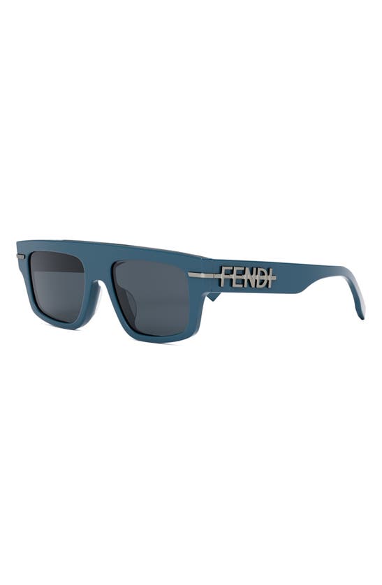 Graphy Rectangular Sunglasses, 54mm In Shiny Blue