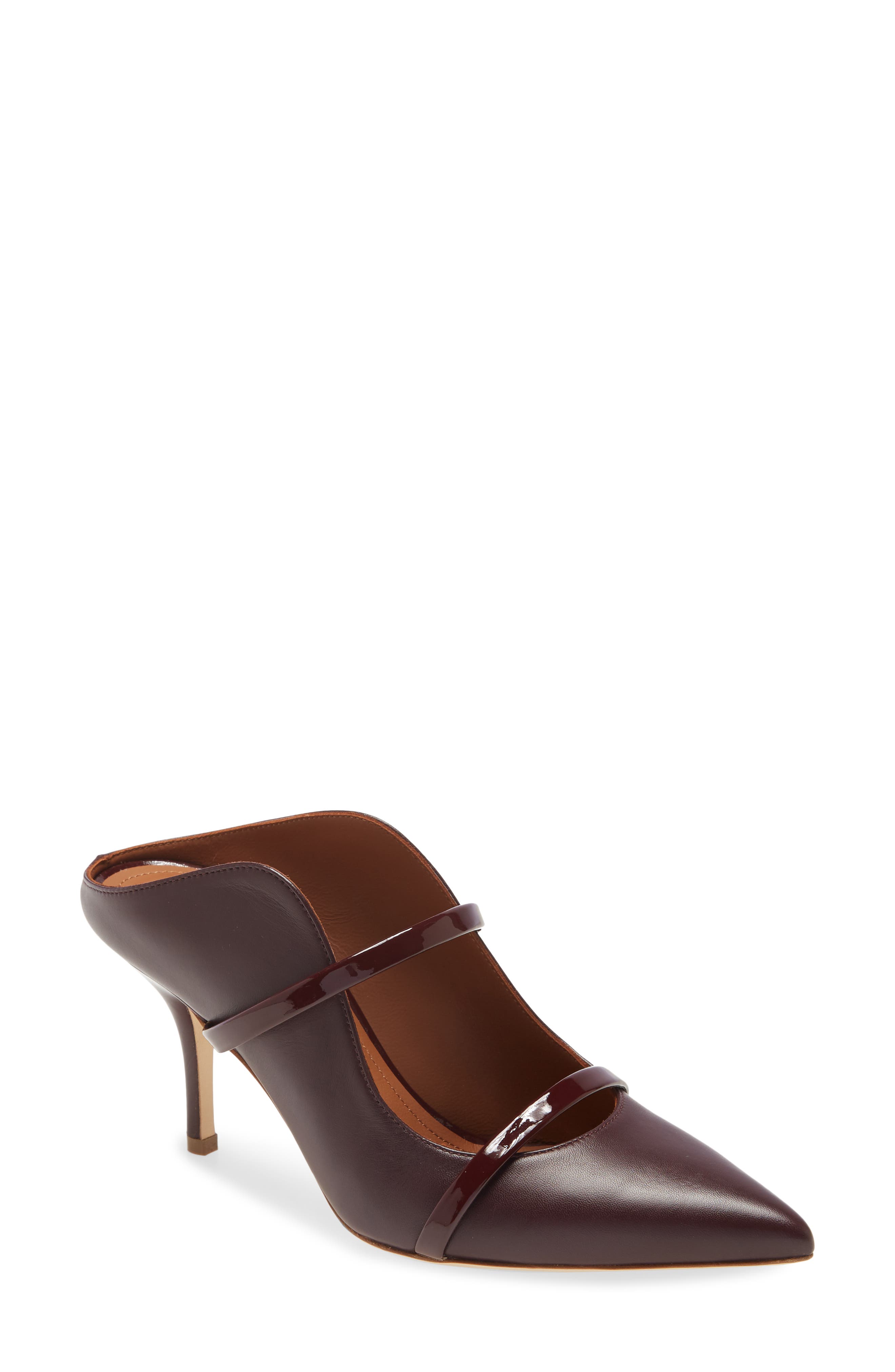 burgundy designer heels