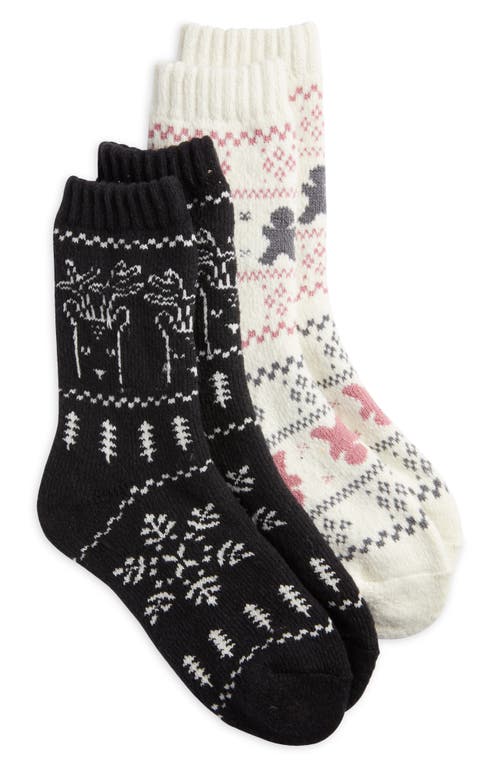 Hue 'Tis the Season Assorted 2-Pack Crew Socks in Gingerbread Pack 