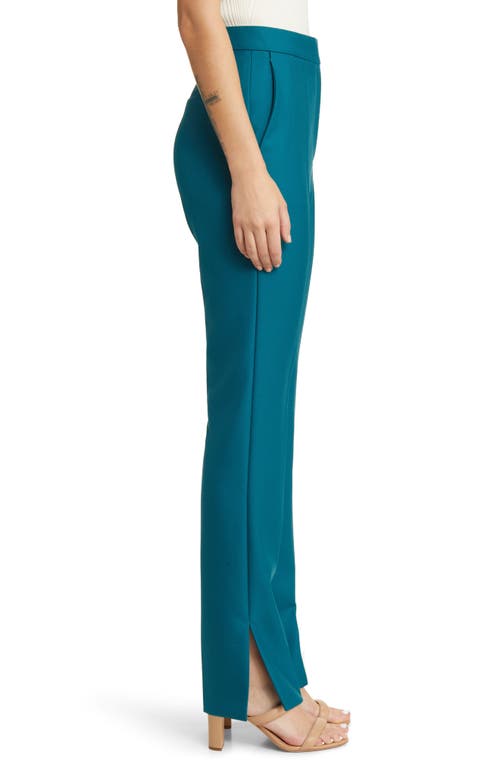 Hugo Boss Slim-fit Trousers In Virgin-wool Twill In Emerald Night