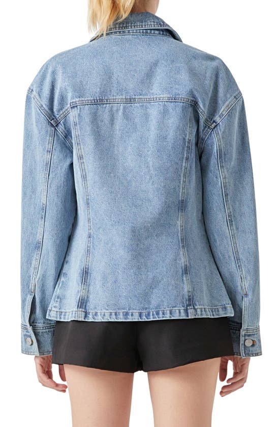Grey Lab Fitted Denim Jacket In Blue