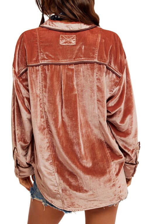 Shop Free People Luxy Long Sleeve Velvet Top In Cedar Wood