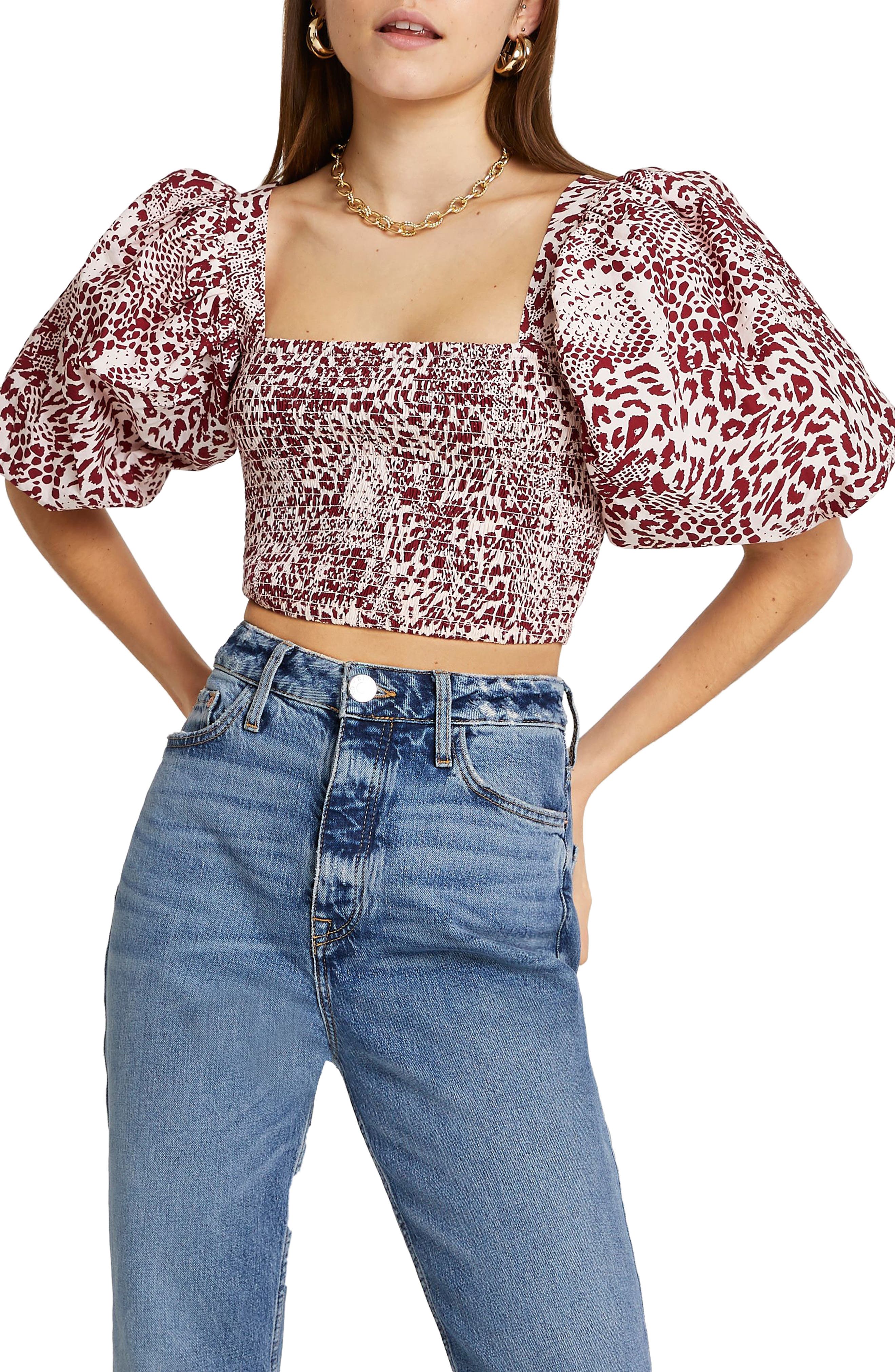 red leopard print crop top