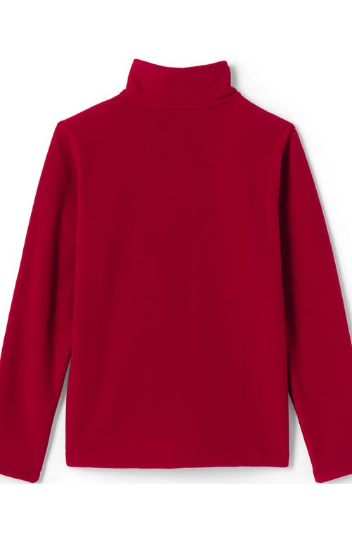 Shop Lands' End School Uniform Kids Lightweight Fleece Quarter Zip Pullover In Red