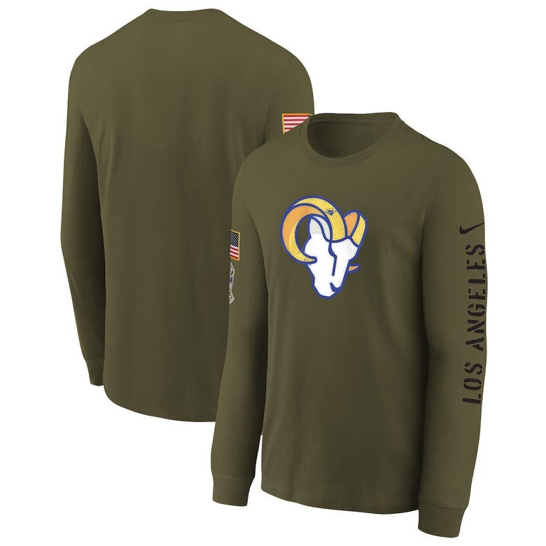 Nike Kids' Youth  Olive Los Angeles Rams 2022 Salute To Service Team Logo Long Sleeve T-shirt