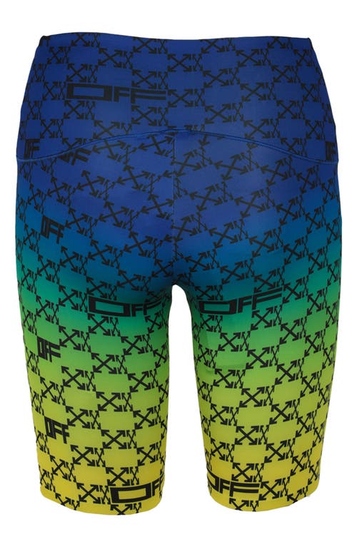 Off-white Arrows-print Biker Shorts In Blue/green/yellow Multi