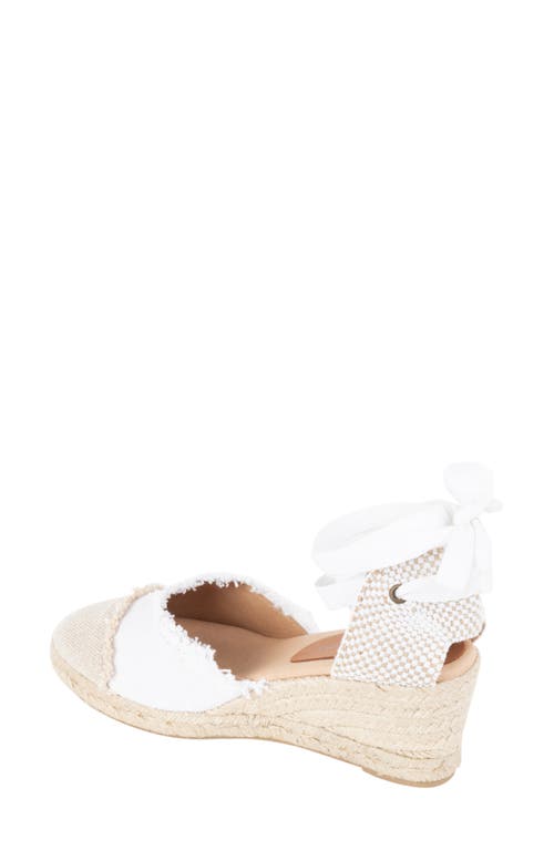 Shop Patricia Green Elle Cap Toe Ankle Tie Espadrille In White/camel