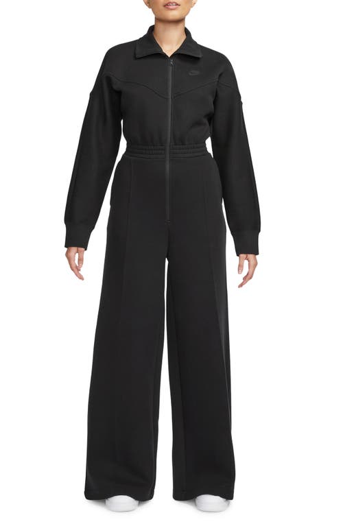 Shop Nike Tech Windrunner Jumpsuit In Black/black