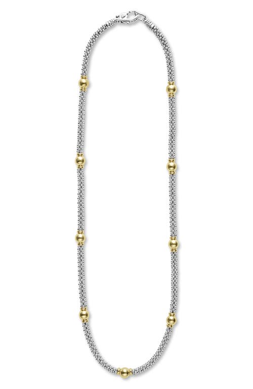 Shop Lagos Signature Caviar Bead Station Necklace In Two-tone