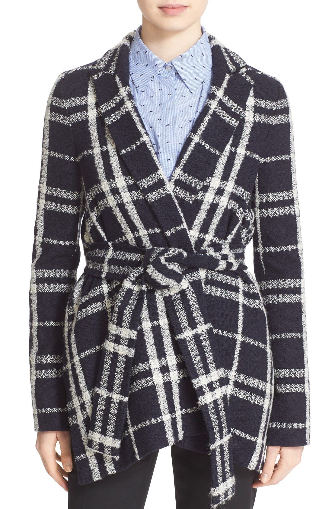 plaid wrap jacket