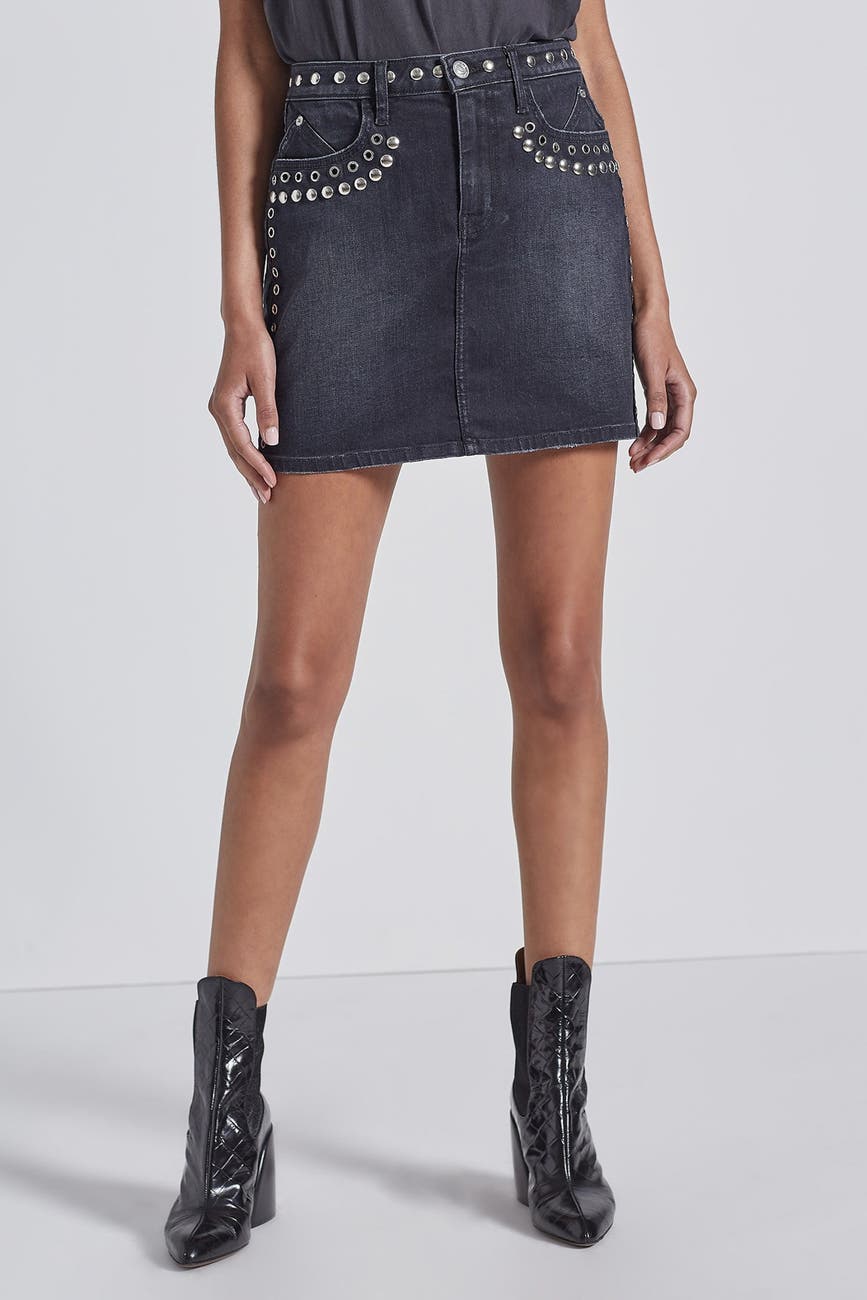 Current/Elliott | The 7-Pocket Studded Denim Mini Skirt | Nordstrom Rack
