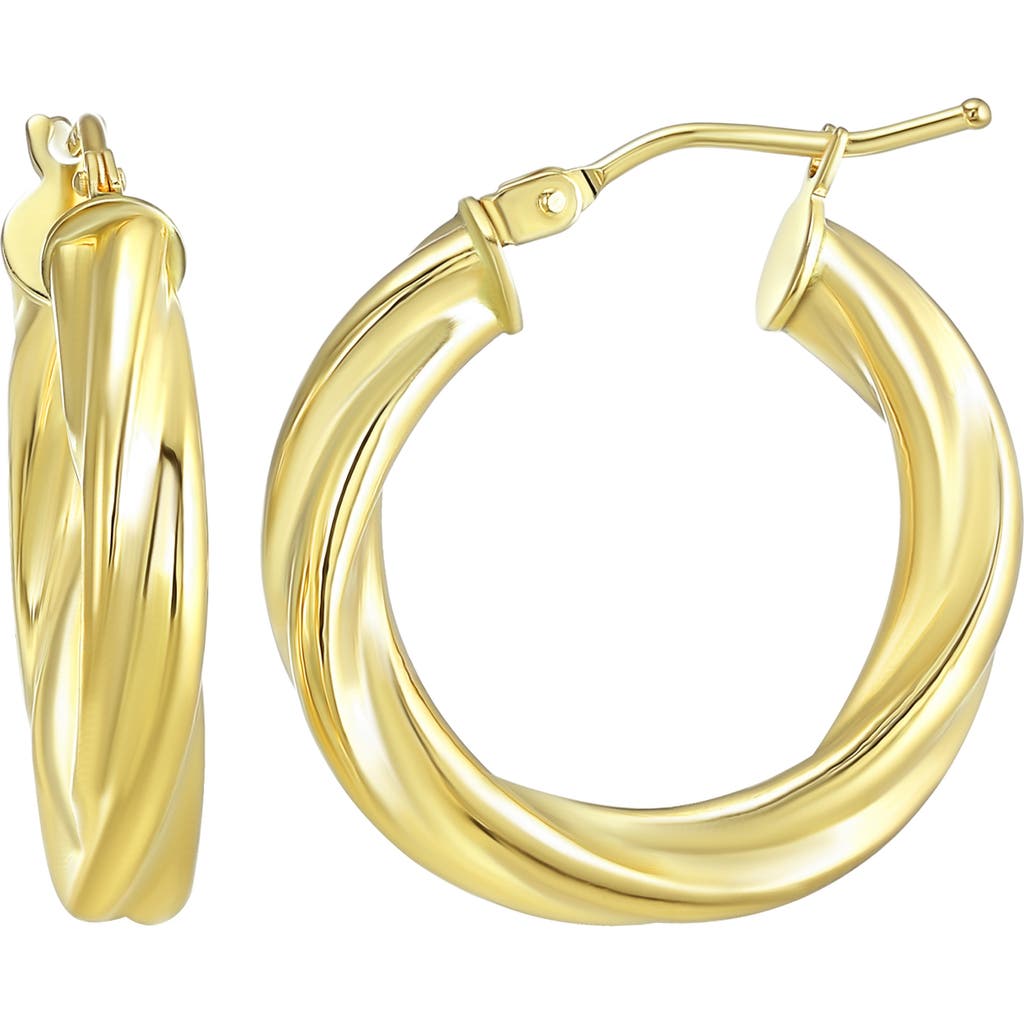 Candela Jewelry Twist Hoop Earrings In Gold