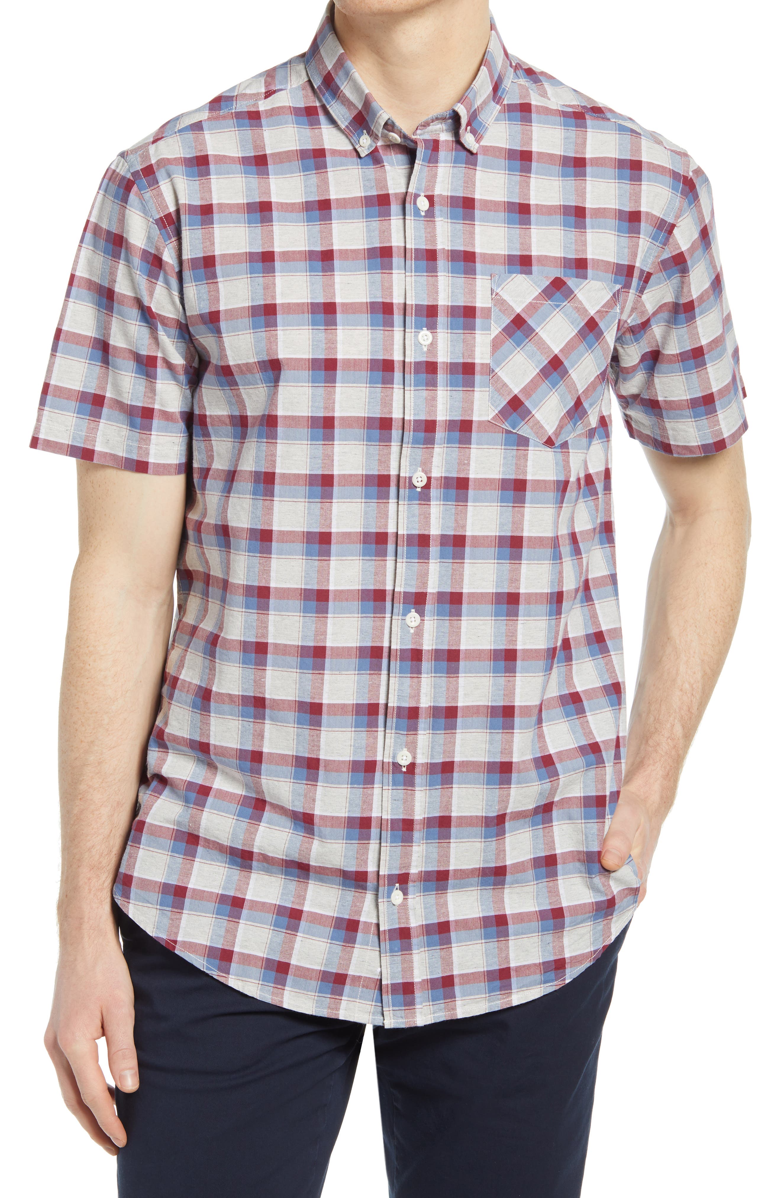 mens lightweight short sleeve button down shirts