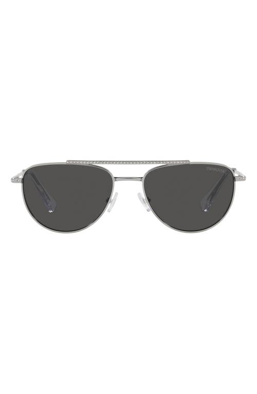 Swarovski 53mm Square Sunglasses in Silver at Nordstrom