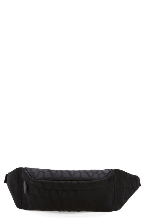 Valentino Garavani VLOGO Toile Canvas Belt Bag in 0No-Nero at Nordstrom