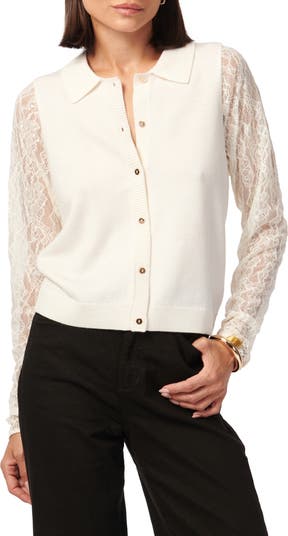 CAMI NYC Priscilla Lace Sleeve Cardigan Nordstrom