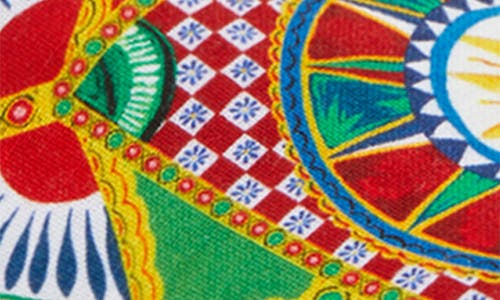 Dolce & Gabbana Carretto Siciliano-print Terry Slippers In Misce/colo