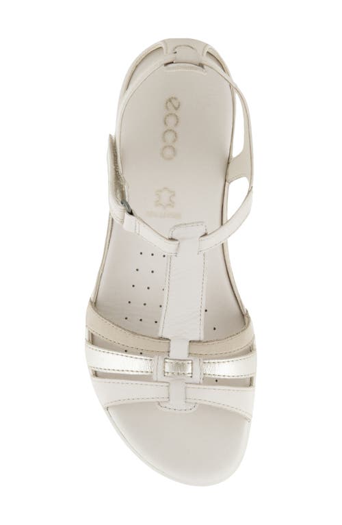 Ecco Flash Sandal In Limestone/white Gold/beige