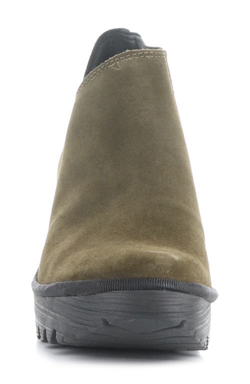 Shop Fly London Yego Wedge Bootie In 009 Sludge/black