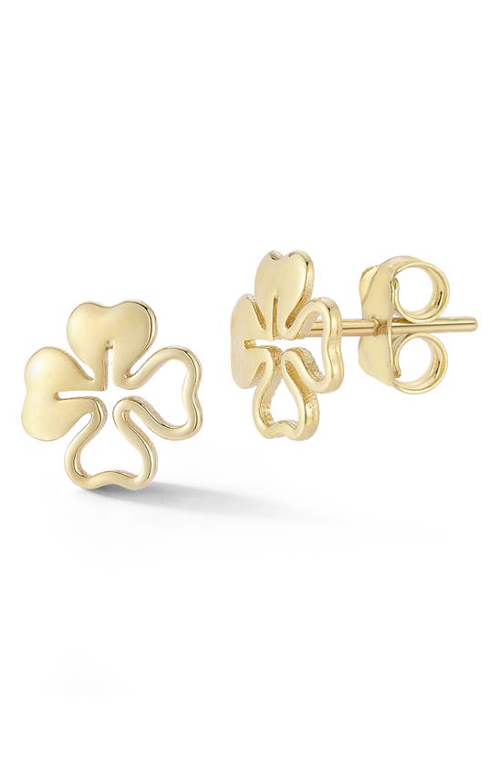 Ember Fine Jewelry 14k Gold Clover Stud Earrings In 14k Gold