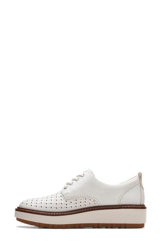 Shop Clarks Orianna Move Wedge Derby In Off White Leather