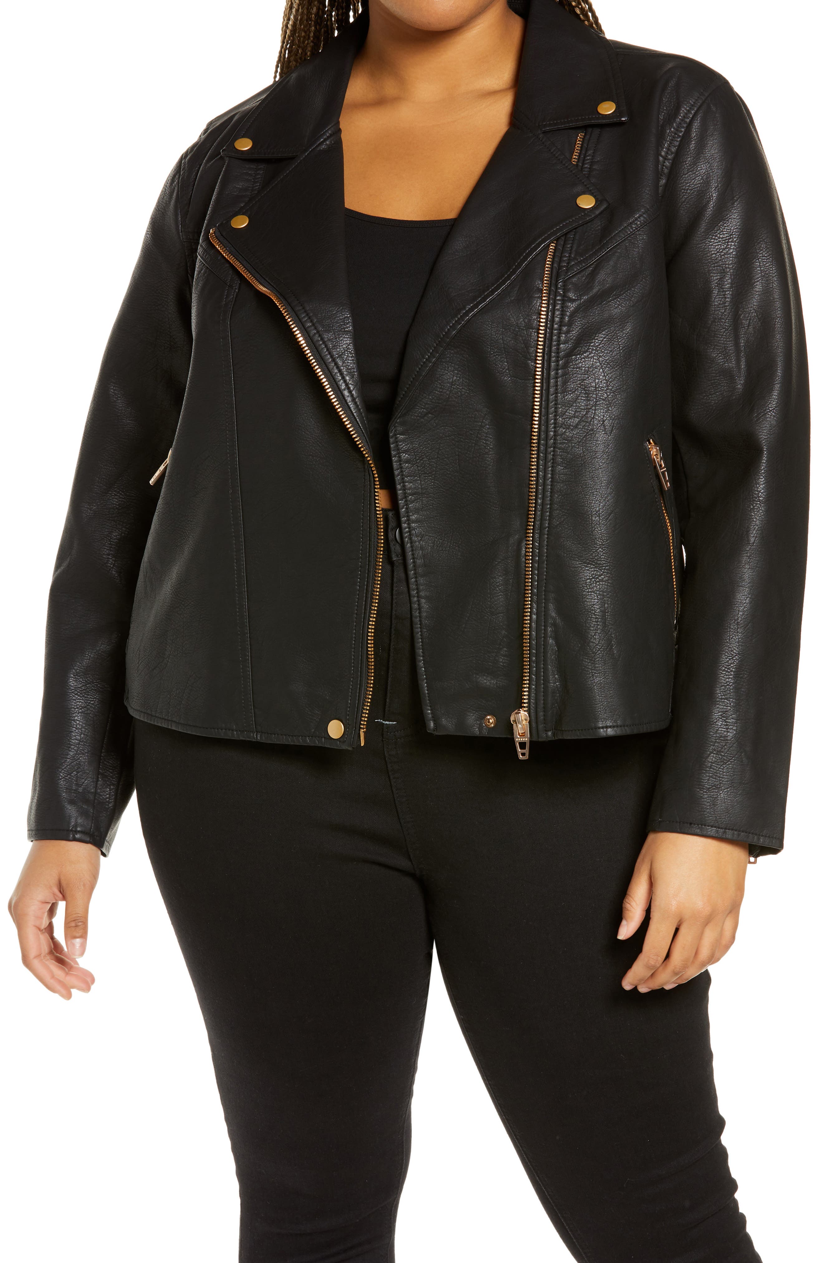 plus size leather jacket